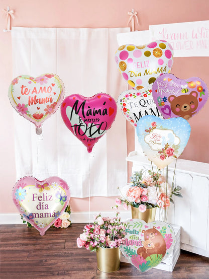 11pcs Mother's Day heart balloon set, suitable for Mother's Day parties, gifts for mom, birthday decorations