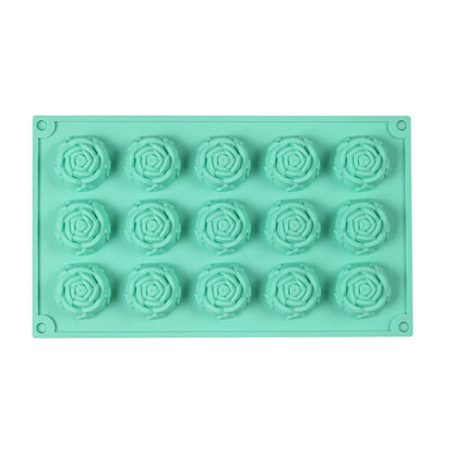 15 Cavity Rose Mold Silicone Chocolate Candy Mold DIY Dessert Pudding Cake Decoration Mould Rose Shape Ice Cube Making tools