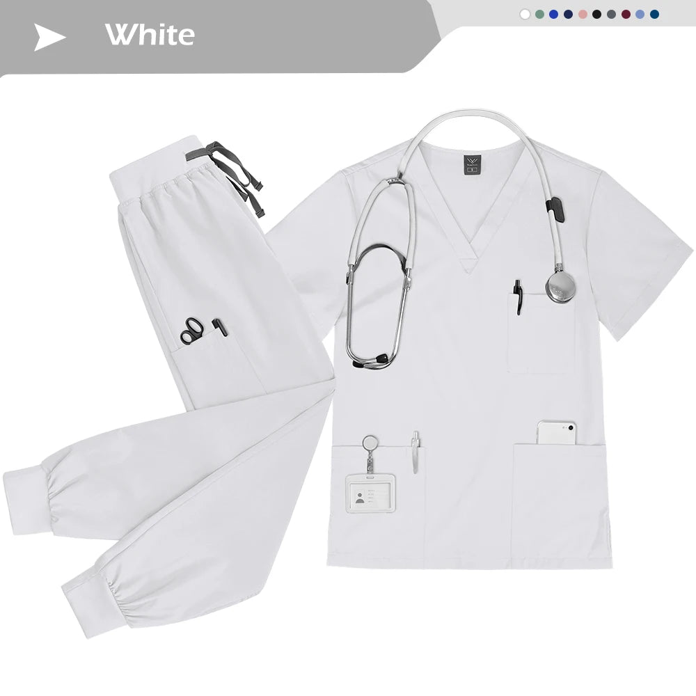 Wholesale Nurse Uniform Set Doctor Nurses Dental Hospital Uniforms Joggers Pants Sets Beauty Spa Nursing Articles Scrub Workwear