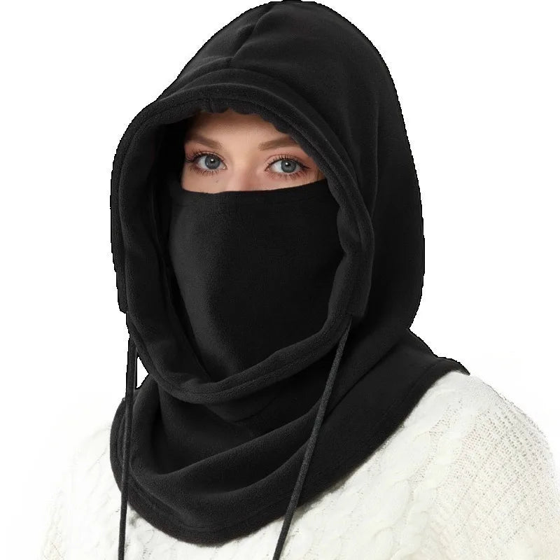 Winter Hooded Scarf - Warm Neck Gaiter with Hood for Outdoor Activities