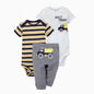 3PCS Baby Boy Clothes Autumn Newborn Baby Clothes Bodysuits+Pants Animal Outfit Infant Pajama Pure Cotton Sets 0-24M Jumpsuit