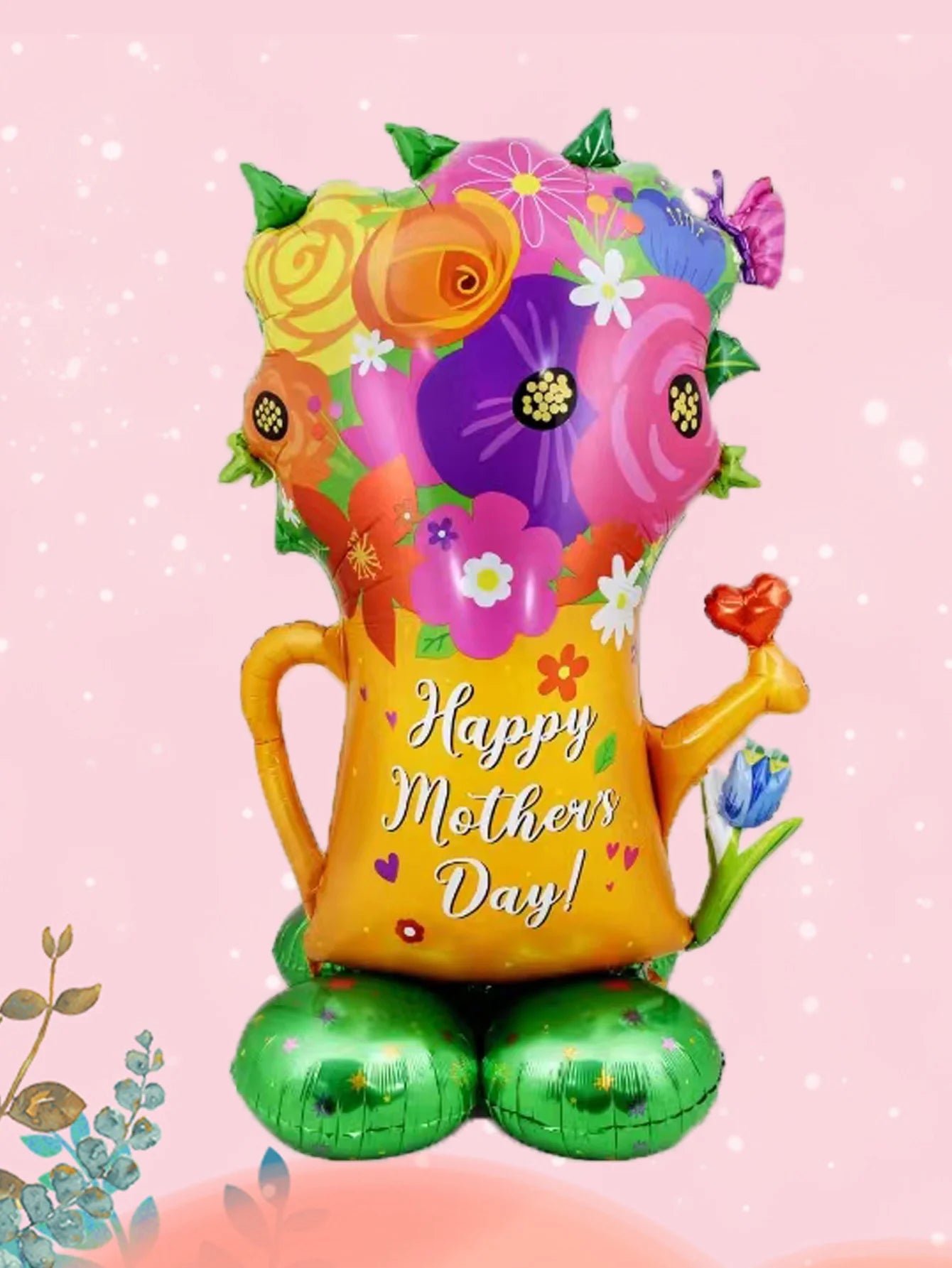 1set 3D Stand Pedestal Love Mom Heart Foil Balloons Base Floriation Mother's Day Balloon Best Mom Mother's Day Party Decorations