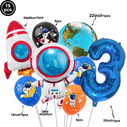 4D Standing Astronaut Spaceman Balloons Rocket Foil Balloons Kids Toys Baby Shower Outer Space Themed Birthday Party Decorations