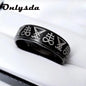 Vintage Lucifer Seal Signet Ring – Gothic Punk 316L Stainless Steel Black Stone