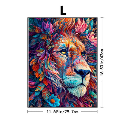Unique Wooden Jigsaw Puzzles -  Lion, Luxurious Animal Shaped Wood Puzzle, Beautiful Package, Best Gift for Adults