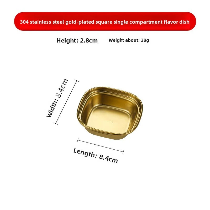 Small Sauce Bowl Kitchen Seasoning Dipping Dish Korean Style Stainless Steel 304 Multifunctional Tableware For Barbecue Dinner