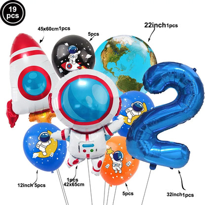 4D Standing Astronaut Spaceman Balloons Rocket Foil Balloons Kids Toys Baby Shower Outer Space Themed Birthday Party Decorations