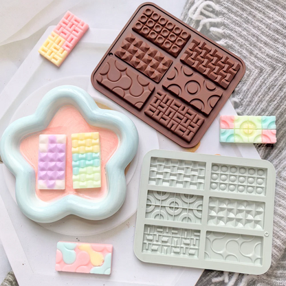 1 creative mini Euler circle baking silicone mold, suitable for DIY chocolate, candy, cookies, ice tray (6-chamber)