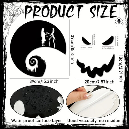 Black Halloween Stickers,Vinyl Waterproof Stickers for Laptop,Envelopes,Bumper,Skateboard,Water Bottles,Computer,Phone, Cool Stu