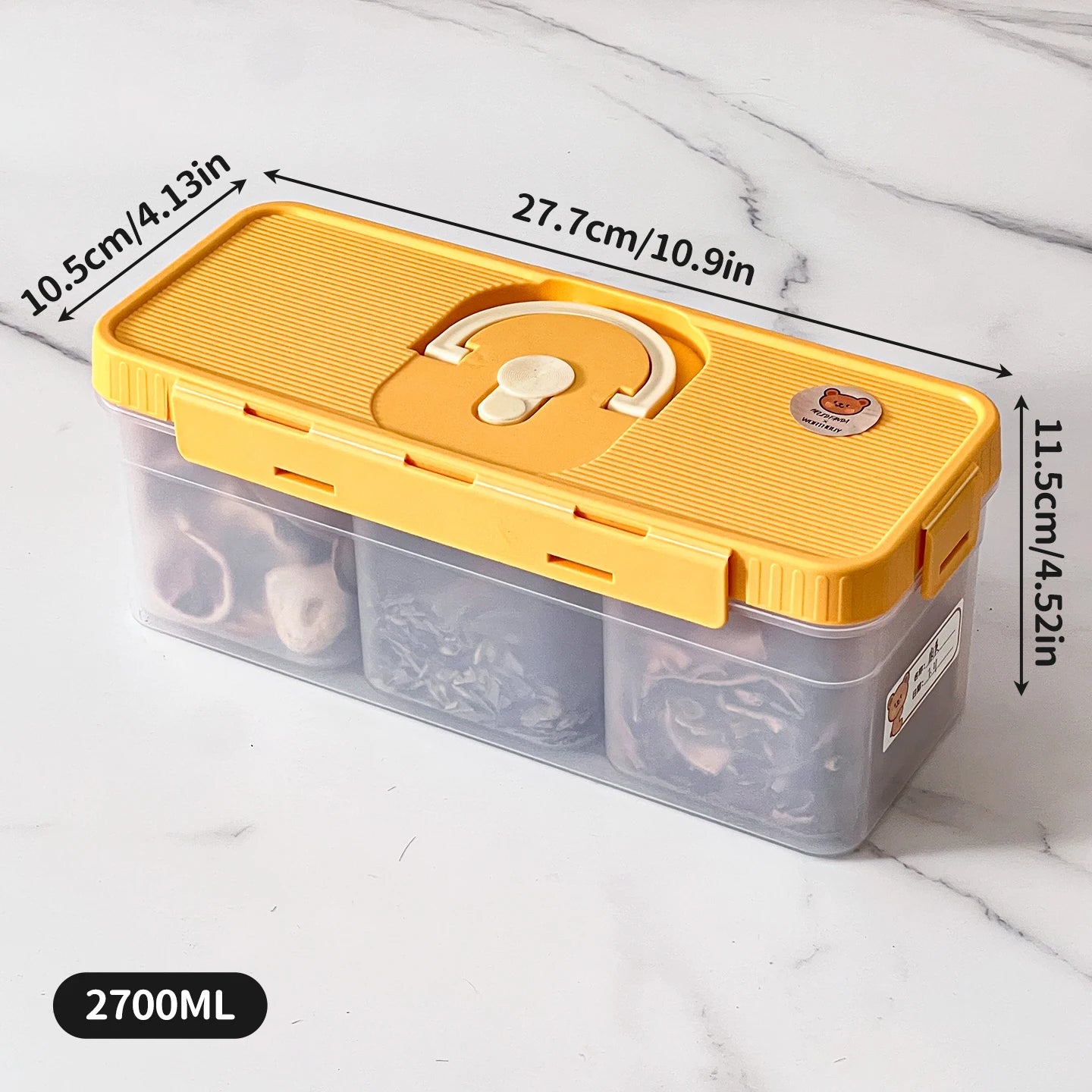 Plastic Divided Meat Food Storage Box Large Capacity Refrigerator Frozen Fresh-keeping Box Kitchen Sealed Storage Container