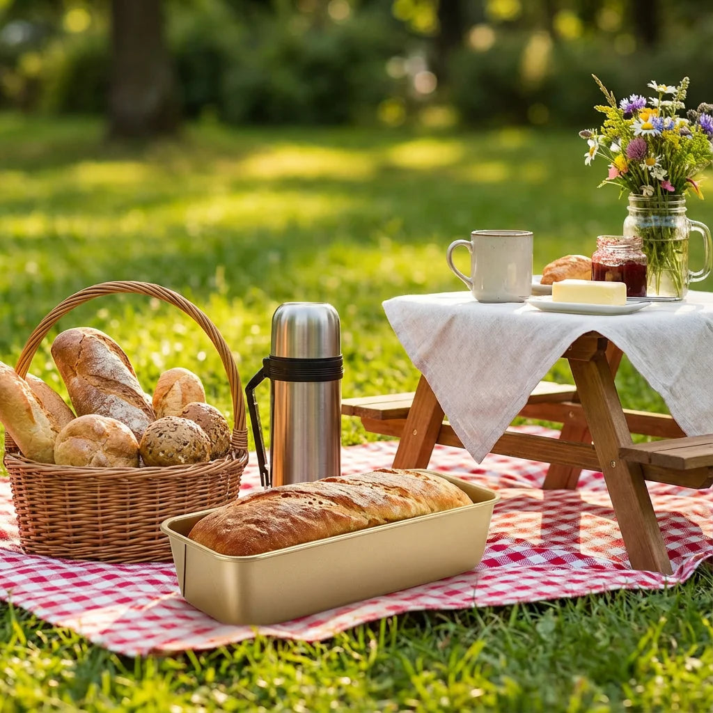Golden Non‑Stick Toast Bread Pan – Durable Easy‑Clean Bakeware