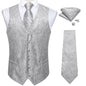 Luxury Paisley Men's Suit Vest Tuxedo Waistcoat Necktie Handkerchief Cufflink Sleeveless Jacket Vest