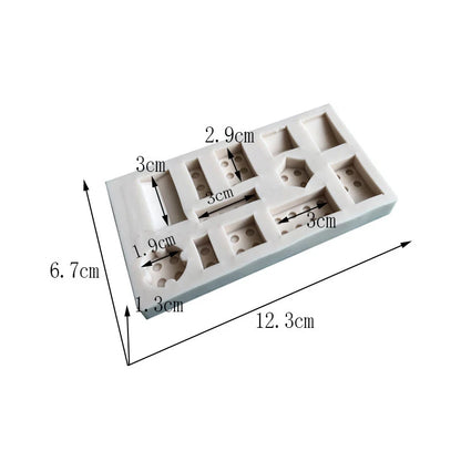 Building Bricks Robots Fondant Silicone Mold For Cake Border Decorating Cupcake Topper DIY Candy Chocolate Crafts Clay Tools