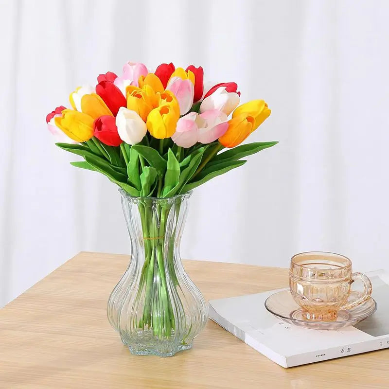 5/10Pcs Artificial Tulip Flowers Bouquets Indoor Home Room Decor Garden Wedding Decoration Party Table Vase Ornament Fake Flower
