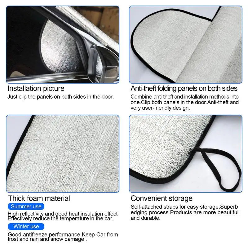 Car Front Snow Frost Cover Windshield Sunshade Protector Auto Windshield Window Snow Cover Winter Outdoor Anti Ice