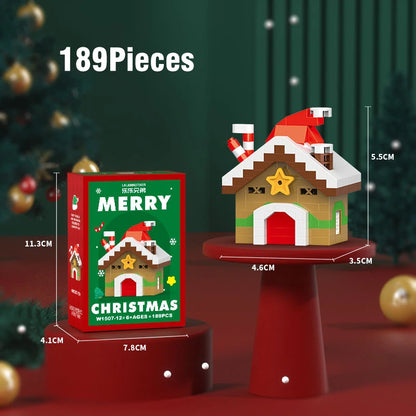Christmas Micro Building Block Series Santa Claus Reindeer Puzzle Assembling Bricks Table Decoration