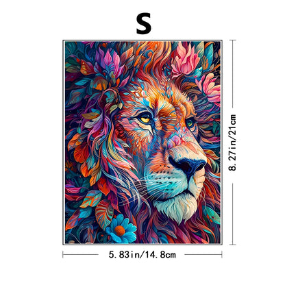 Unique Wooden Jigsaw Puzzles -  Lion, Luxurious Animal Shaped Wood Puzzle, Beautiful Package, Best Gift for Adults