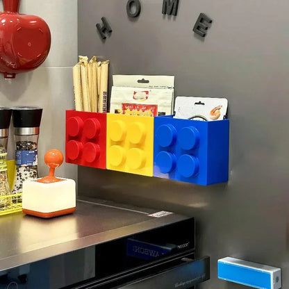 Magnetic Refrigerator Storage Box Tableware Container Creative Block-shaped Kitchen Organizer Holiday Themed Decor Tools