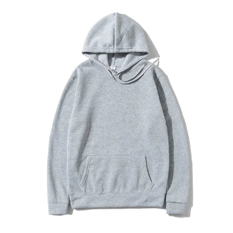 Men's and Women's Solid Color Pocket Pullover Hoodies