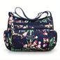 Floral Print Crossbody Bag, Trendy Nylon Shoulder Bag, Women's Multi Layer Messenger Bag For Travel