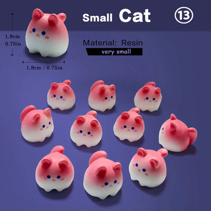 10Pcs Easter Rabbit Dinosaurs Capybara Duck Fox Pig Cat Turtle Frog Bird Figurine Miniature Fairy Garden Decoration Accessories