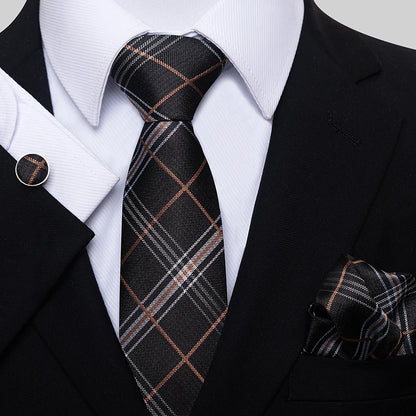 Necktie Pocket Squares Cufflink Set