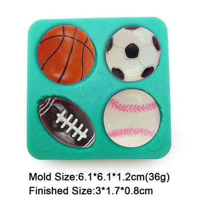 Sports Ball Silicone Mold – Baseball, Football & Basketball Cake Decorating Tool