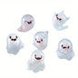 6Pcs Glowing Ghosts for Halloween Resin Decorations, Keychains, Doll Pendants