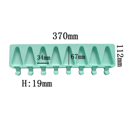 8 Cavities Triangle Silicone Ice Cream Mold DIY Geometry Chocolate Cake Candy Jelly Ice Baking Mould Soap Candle Making Set Gift