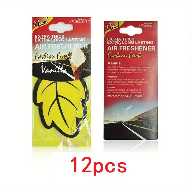 3-60 pieces Car Air Freshener, Natural Scented Tea Paper, Hanging Perfume Fragrance, Leaf Shape, Car Accessories, Interior.