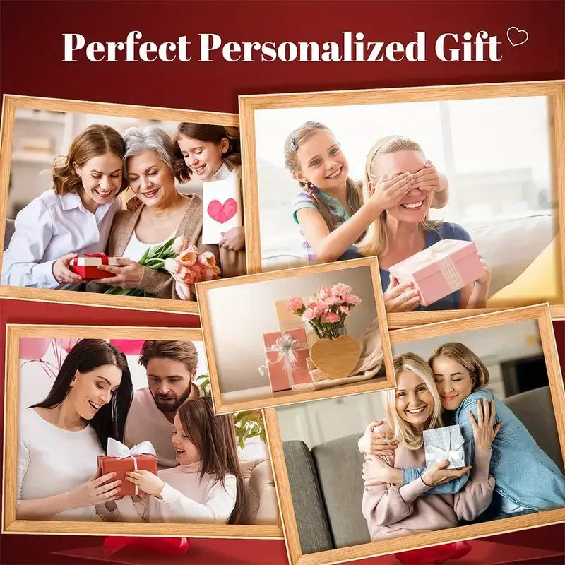 Personalized Mothers Day Gifts for Mom/Dad/Baby/Family Birthday Custom LOVE Picture Frame With Photos Night Light Acrylic Plaque