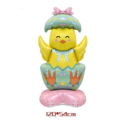 Cute Cartoon White Bunny Aluminum Foil Balloons Rabbit Happy Easter Party Decoration Supplies Children Favor Birthday Party Gift