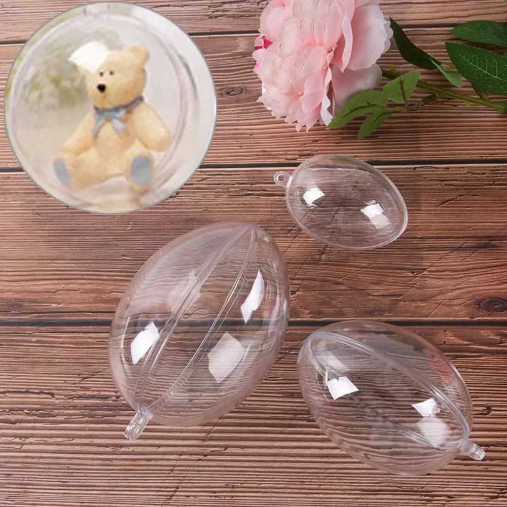 5PCS Home Decoration Egg Shape Easter Eggs Hanging Decor Favors Fillable Plastic Clear Ball Party Supplies Hollow Candy Box