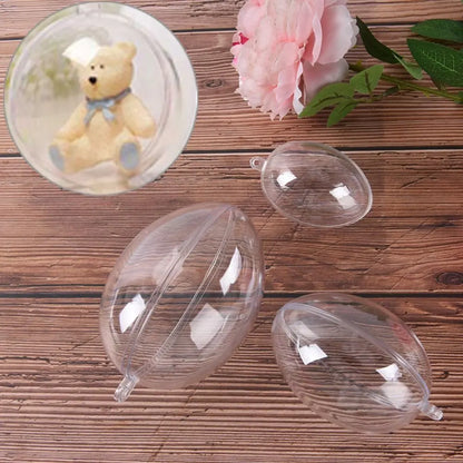 5PCS Home Decoration Egg Shape Easter Eggs Hanging Decor Favors Fillable Plastic Clear Ball Party Supplies Hollow Candy Box