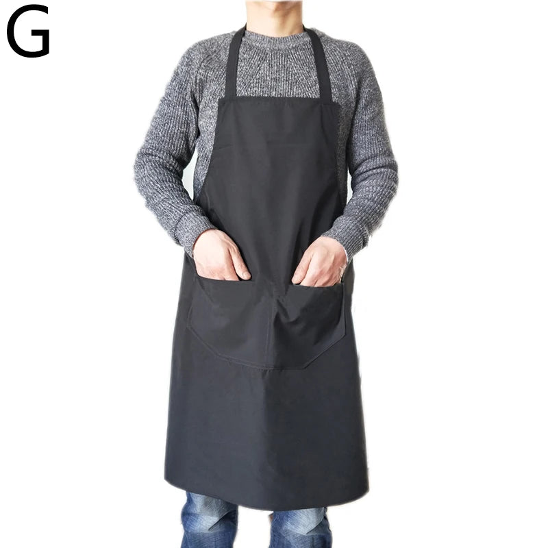 New Waterproof Oil Cooking Apron Chef Aprons Women Men Kitchen Apron with Front Pocket Dishwashing Cleaning Accessories Aprons