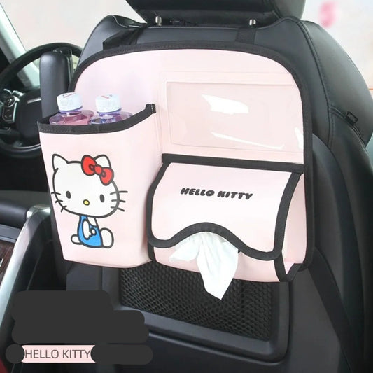 Hello Kittys Car Chair Back Storage Box Multifunction Fold Trash Can