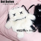 Gothic Lolita Y2K Plush Little Monster Backpack – Black & White Cute School Bag