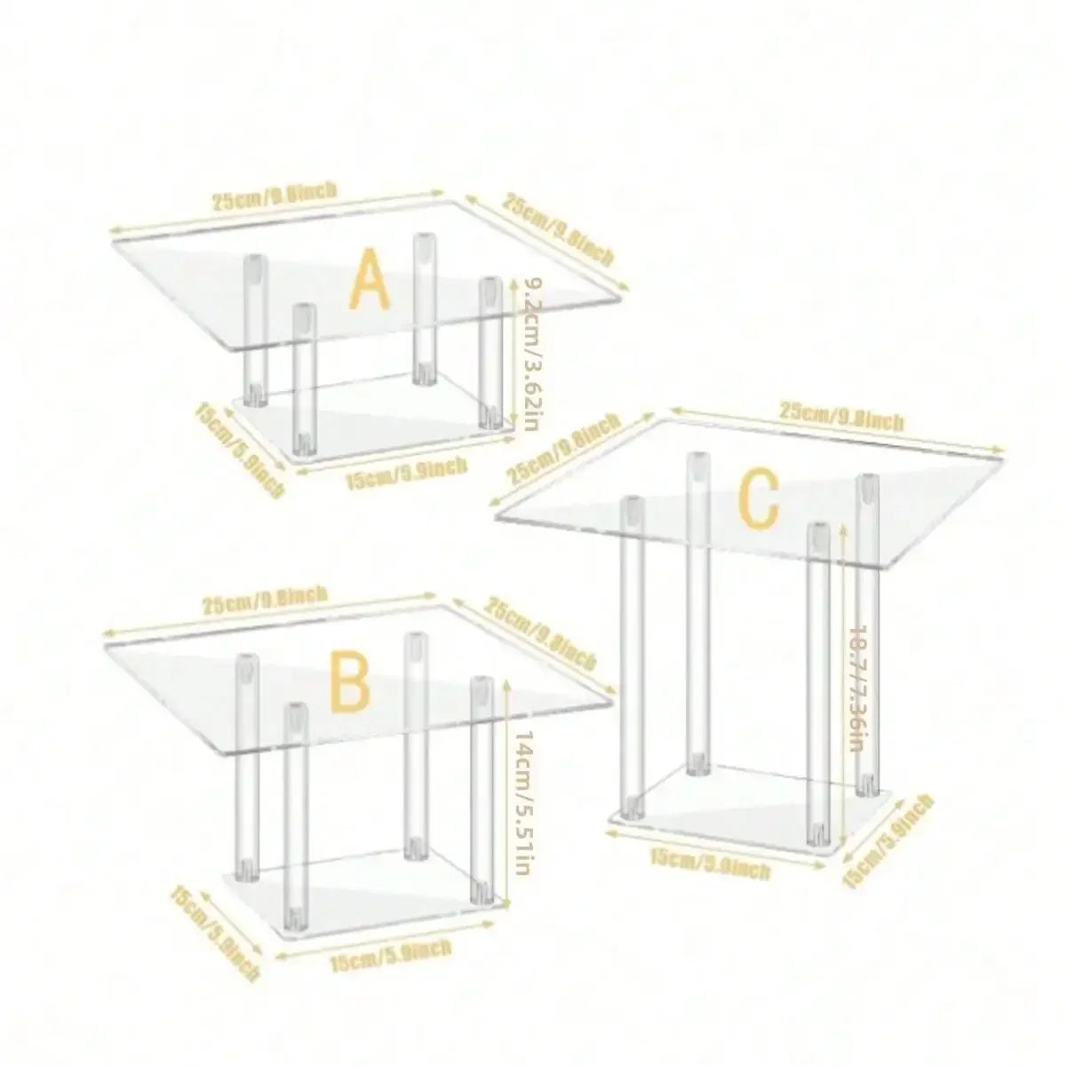 3/1Pcs Acrylic Clear Cupcake Stand Dessert Display Riser Donut Cupcake Stand Holder Display Risers for Figures Dessert Shelves