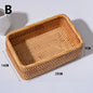 Rectangular Rattan Storage Baskets Handmade Woven Nesting Wicker Baskets for Decor Fruit Tray and Snack Storage Box