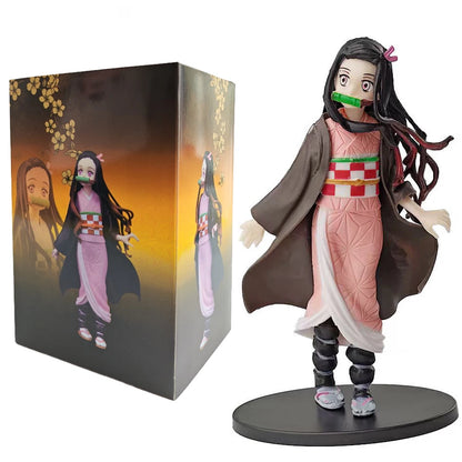 Anime Figure Kamado Tanjirou Nezuko Demon Slayer Figure Action Figures PVC Model Toys Zenitsu Figurine Inosuke Kimetsu No Yaiba