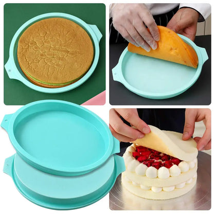 Round Silicone Layer Cake Mold – Chocolate Mousse & Dessert Baking Mould for DIY Cakes
