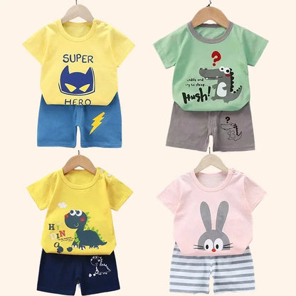 2PCS Children's Sets Boys Girl T-shirt Shorts