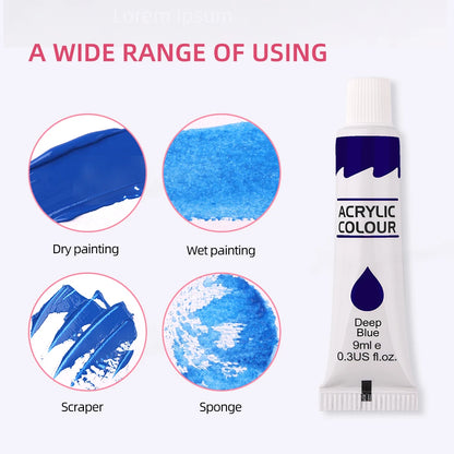 Acrylic Pigment  Paint Set 9mL 12 Colors