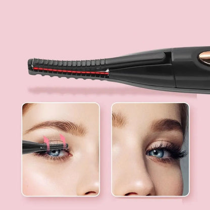 Electric Heated Eyelash Curler – Wide‑Angle Bezel‑Free Lash Lift Tool with Quick Heating