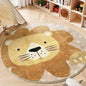 Living Room Carpet Round Cartoon Cute Lion Carpets Bedroom Rug Floor Mat Soft Fluffy Kid's Plush Rug Home Decoration Gamer Mat