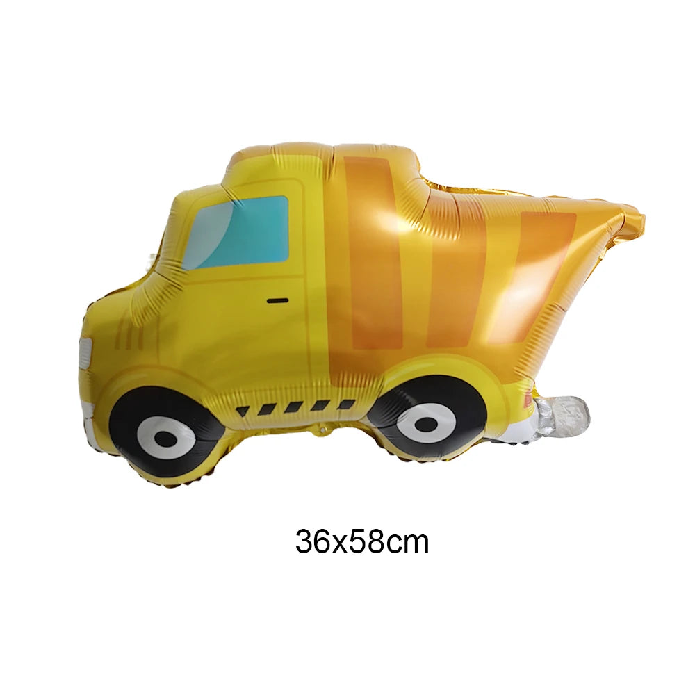 1pc Large Transportation Balloon Racing Balloon Fire Truck Ambulance School Bus Excavator Motorcycle Balloon for Boys Birthday