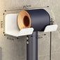 Wall mounted non perforated hair dryer storage rack