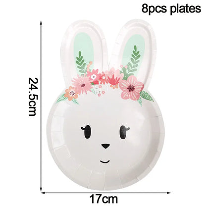 Happy Easter Party Supplies – Bunny, Carrot & Egg Paper Plates for Kids’ 1st, 2nd & 3rd Birthday Decorations