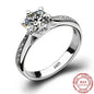 925 Sterling Silver Six‑Claw Classic Ring – Elegant 0.70ct Imitation Diamond Women’s Luxury Jewelry