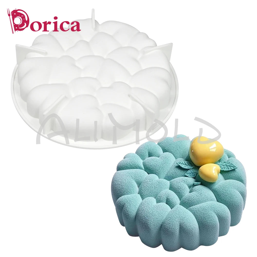 Valentines Heart Silicone Molds Pudding Chocolate Mousse Cake Mould Pastry Baking Pan Cake Decorating Tools Bakeware Accessories